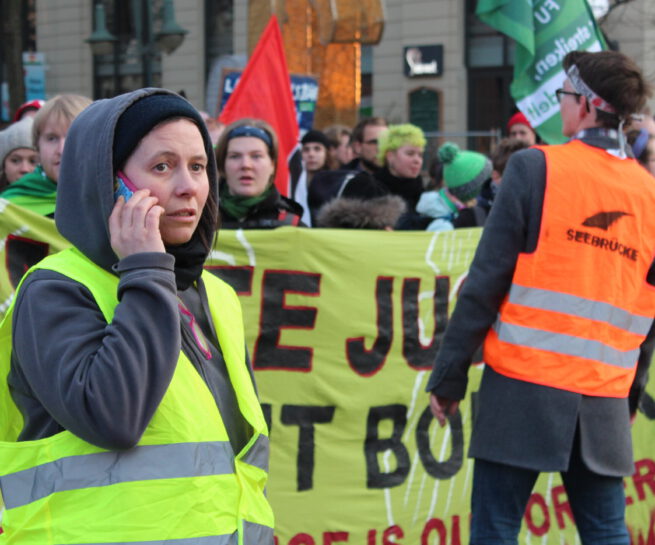 Franka Kretschmer auf einer Demonstration am 17.01.2020